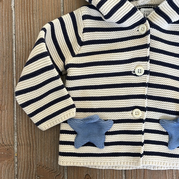 Baby Gap Navy Striped Cotton Button Up Sweater/Cardigan Size 6-12 months - Picture 5 of 8